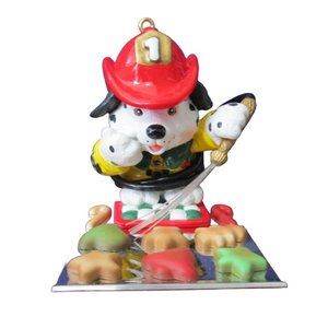 Carlton Heirloom Collection Helps Here Puppy Firefighter Extinguishes Cookies